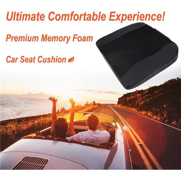 Memory Foam Car Seat Cushion Ergonomic Driving Pillow Sciatica Back Pain Relief - Picture 2 of 7